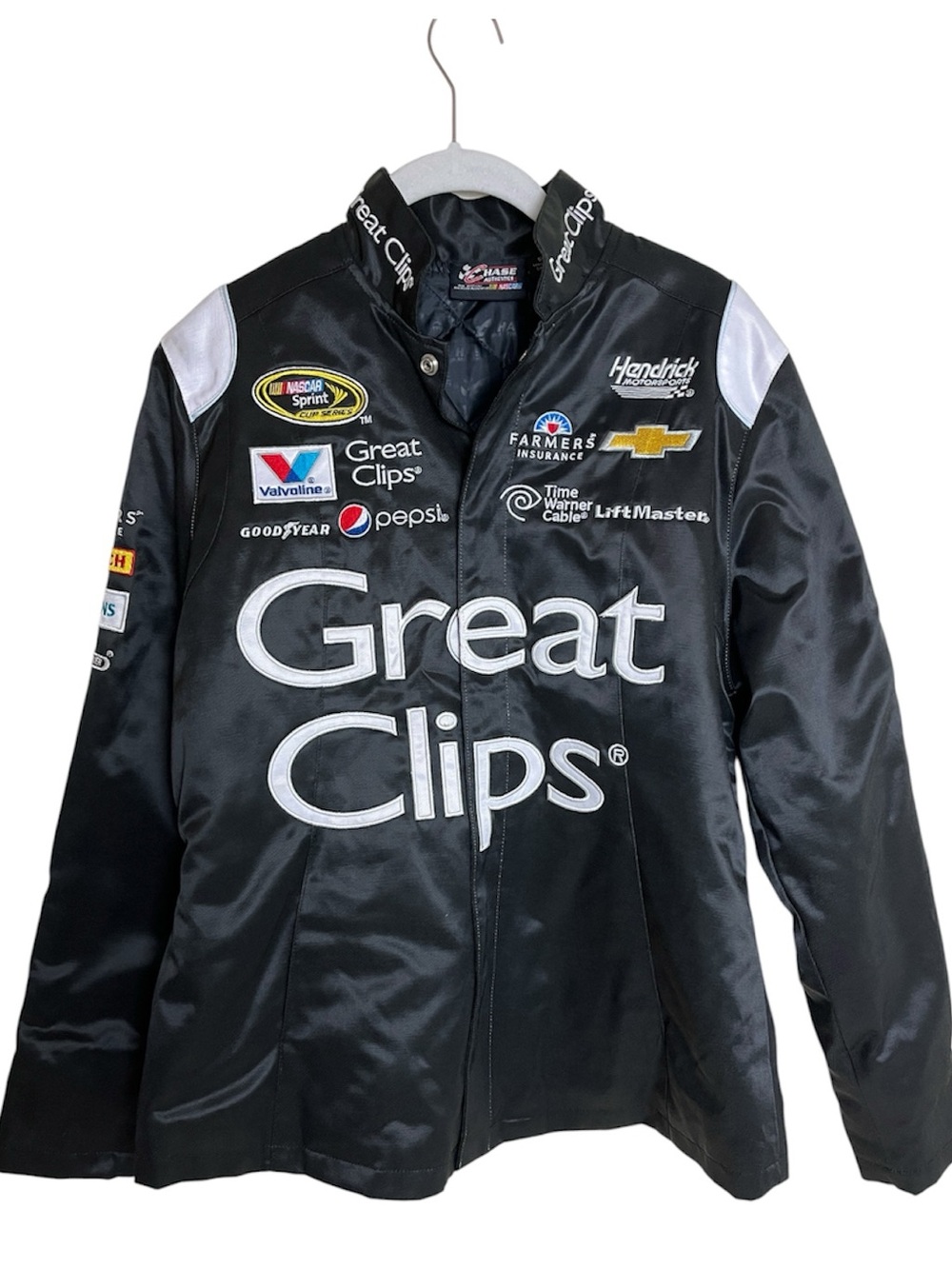 Chase Authentics NASCAR Jacket Kasey Kahne Great Clips Hendrick Black Sz S